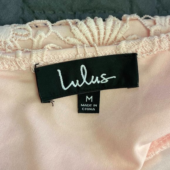 Lulu's Pink Backless Lace Dress Romance Language Size Medium - Picture 10 of 14